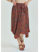 Gipe Detailed Waist Tied Retro Plus Size Skirt 4591
